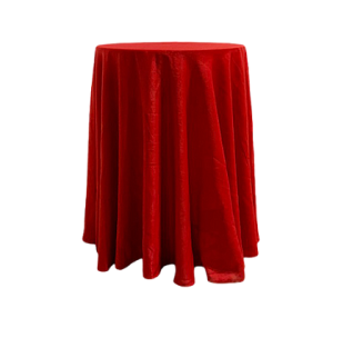 Скатерть красная круглая для коктейльного стола