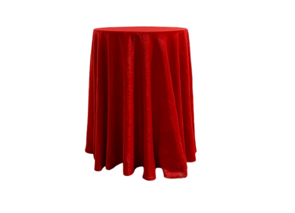 Скатерть красная круглая для коктейльного стола