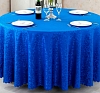 Скатерть круглая 3м синяя «Жаккард» рис 1
