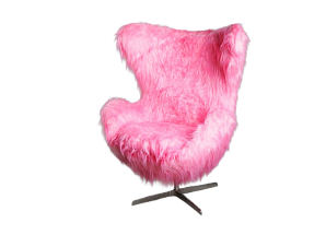 Кресло Egg Shaggy Розовое