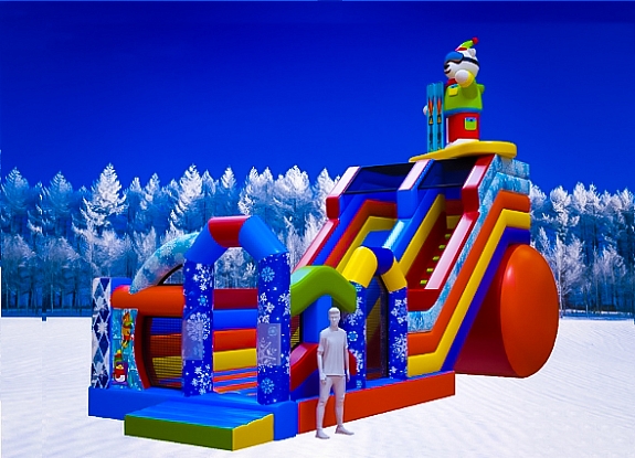 картинка Надувная горка "Мишка лыжник" от компании Рент-Бери