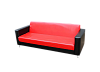 Диван Cube из экокожи трехместный красно-черный
