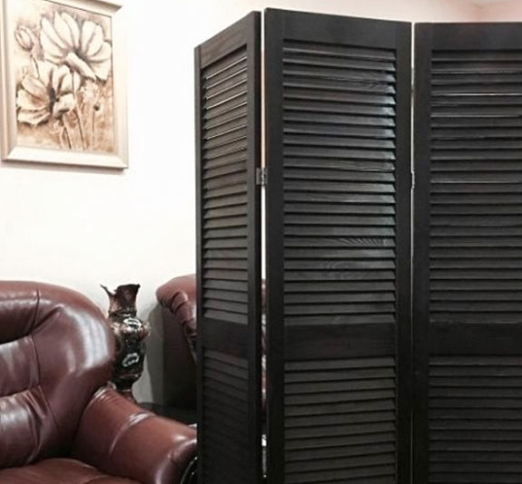 Складная ширма чёрная рис 2