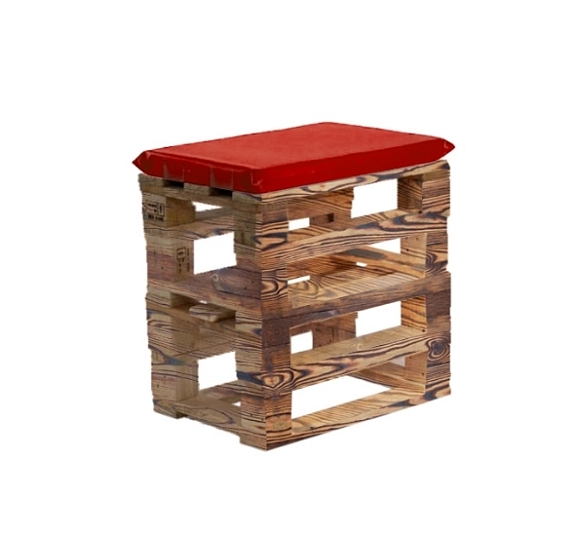 Обожжённый пуфик из паллет рис 1