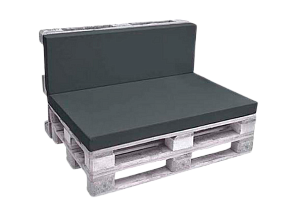 Двухместный диван White с серыми подушками