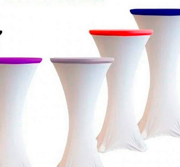 Стрейч наперон «Шапочка» для коктейльного стола красный рис 2