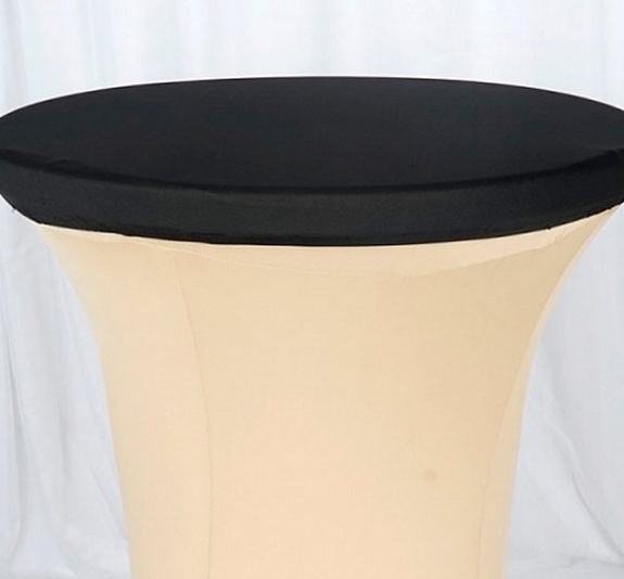 Стрейч наперон «Шапочка» для коктейльного стола черный рис 3