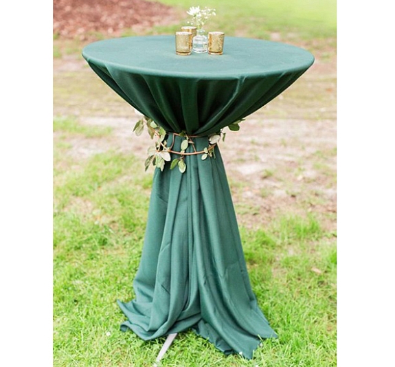 Скатерть круглая зеленая для коктейльного стола рис 4