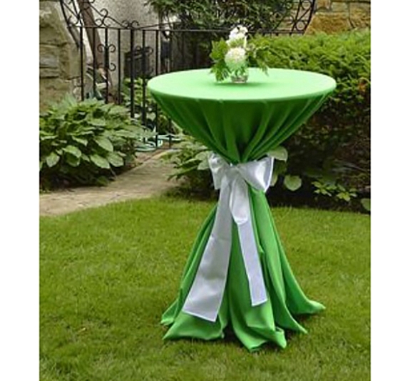 Скатерть круглая зеленая для коктейльного стола рис 5