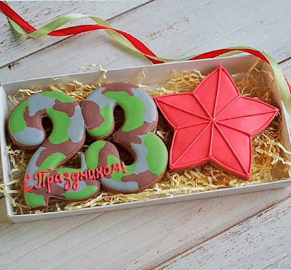 Роспись пряников 23 февраля рис 1