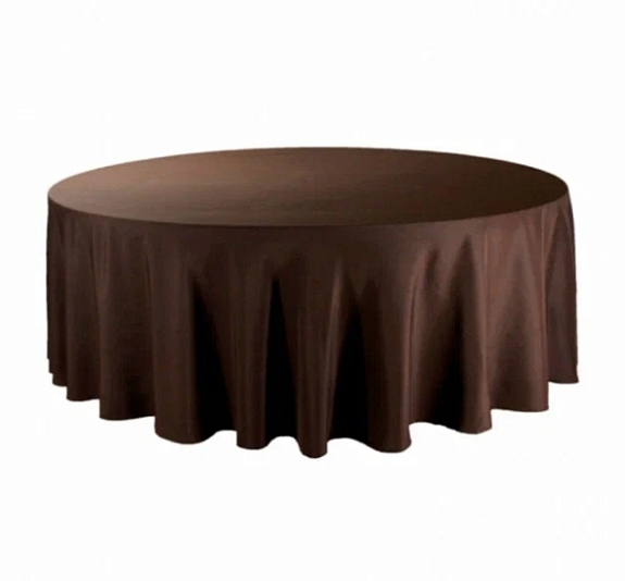 Скатерть круглая 3,2м шоколадная рис 1