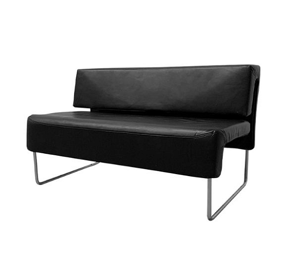 Диван черный из экокожи 120 см рис 1