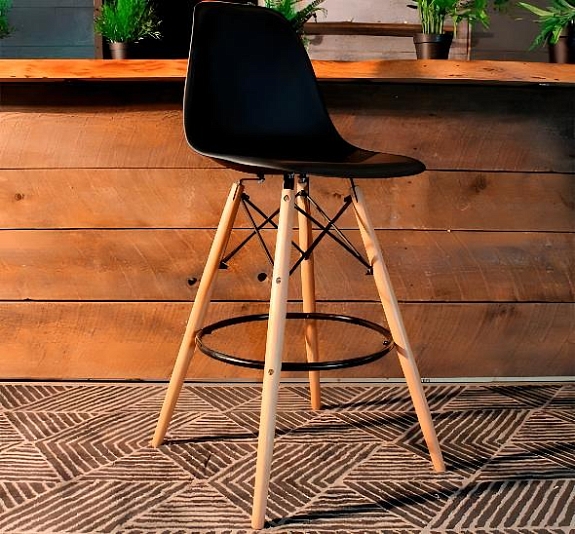 Стул барный Eames черный рис 1