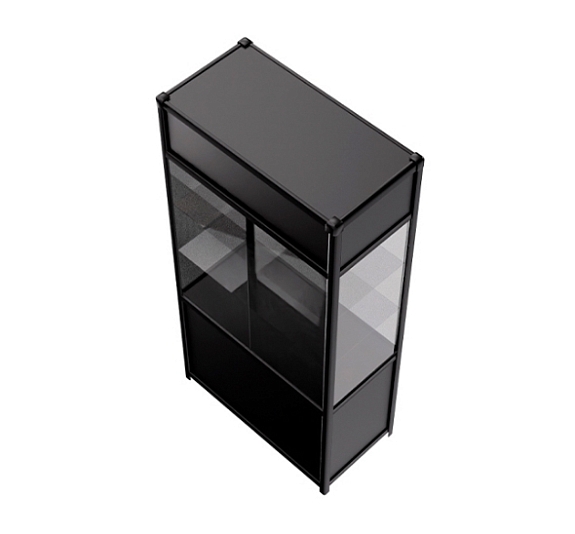 Витрина высокая прямоугольная черная рис 3