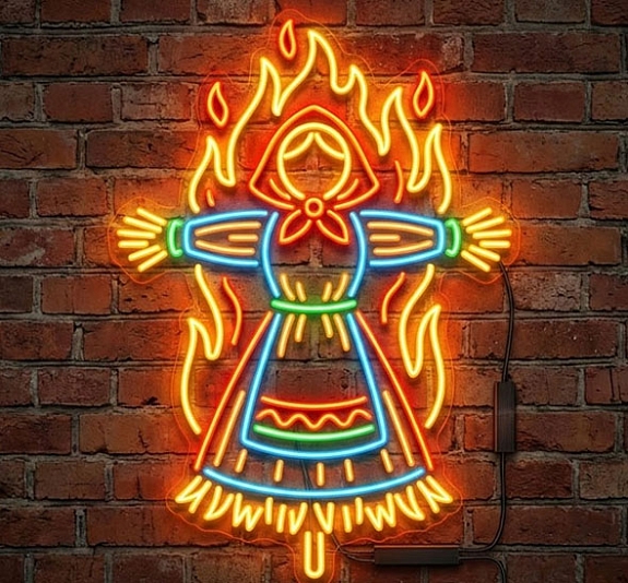 Аренда неоновой вывески «Чучело Масленицы» рис 2