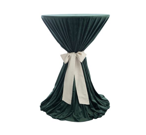 Скатерть круглая зеленая для коктейльного стола рис 1