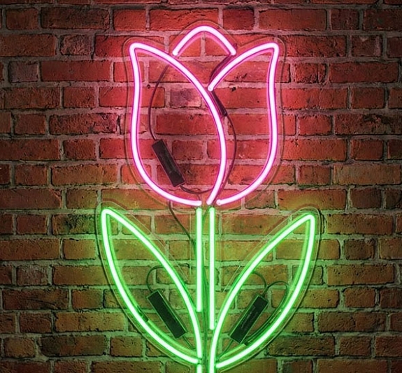 Неоновая вывеска «Тюльпан» в аренду рис 1