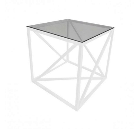 Журнальный стол Loft со стеклом белый рис 3