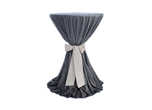 Скатерть серая круглая для коктейльного стола