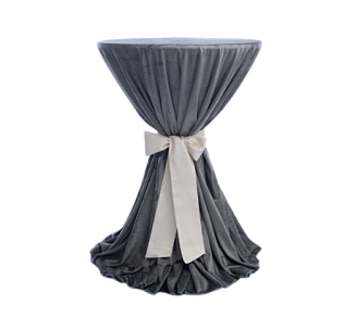 Скатерть серая круглая для коктейльного стола