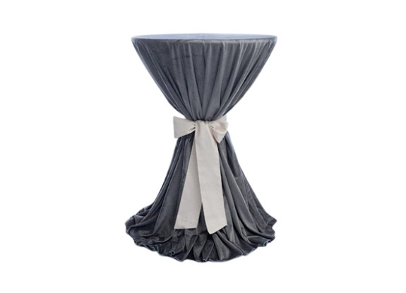 Скатерть серая круглая для коктейльного стола