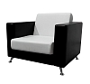 Кресло Cube бело-черное рис 2