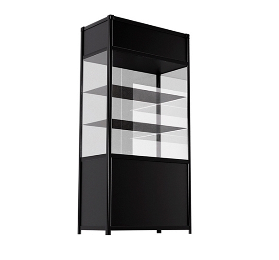 Витрина высокая прямоугольная черная рис 2