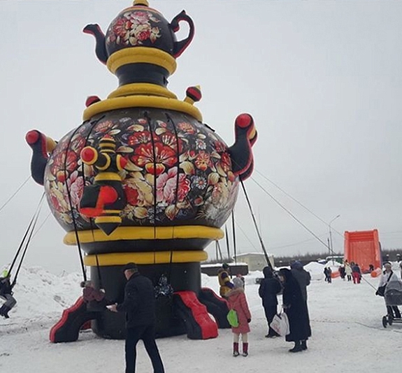 Качели "Самовар хохлома" рис 1