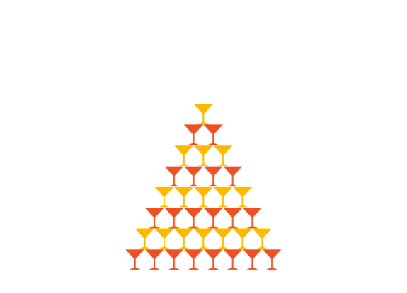 картинка Пирамида из коктейлей 120 бокалов (8 ярусов) от компании Рент-Бери