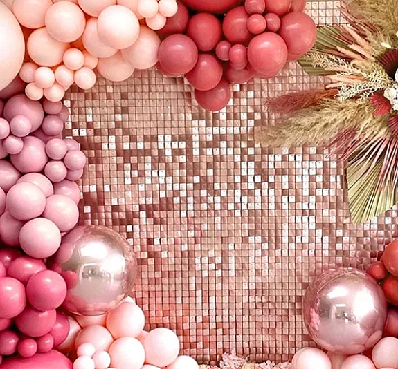 Фотозона Пайетки розовый металлик рис 1