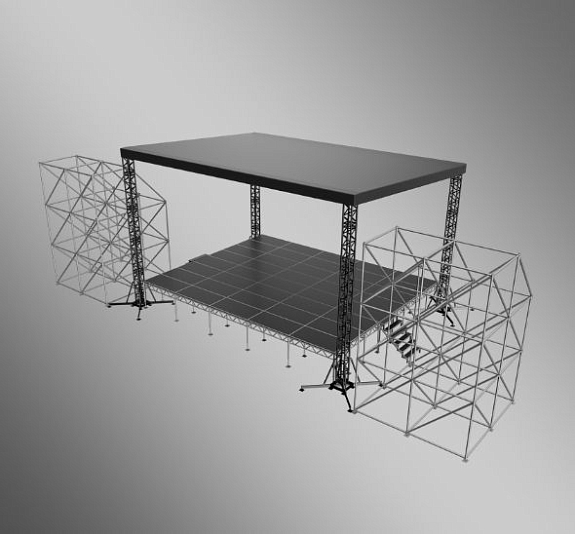 картинка Сцена односкатная 8x10 Черная от компании Рент-Бери