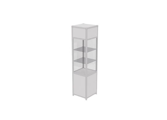 Витрина высокая белая