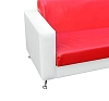 Диван Cube из экокожи трехместный красно-белый рис 2