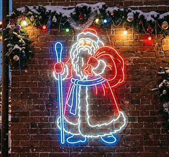 Неоновая вывеска «Дед Мороз» в аренду рис 1