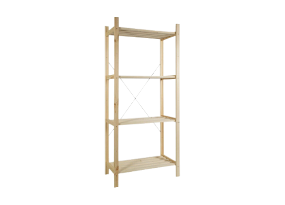 Деревянный стеллаж-стойка