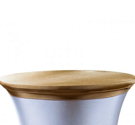 Стрейч наперон «Шапочка» для коктейльного стола золотой рис 2