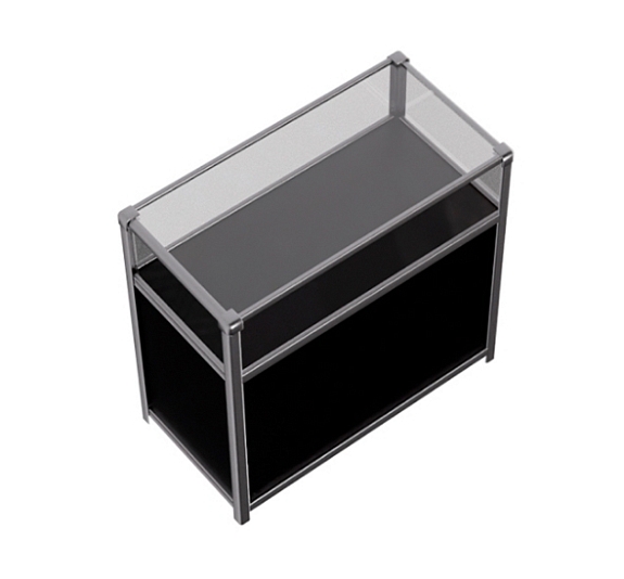 Витрина низкая прямоугольная черно-серебристая рис 4