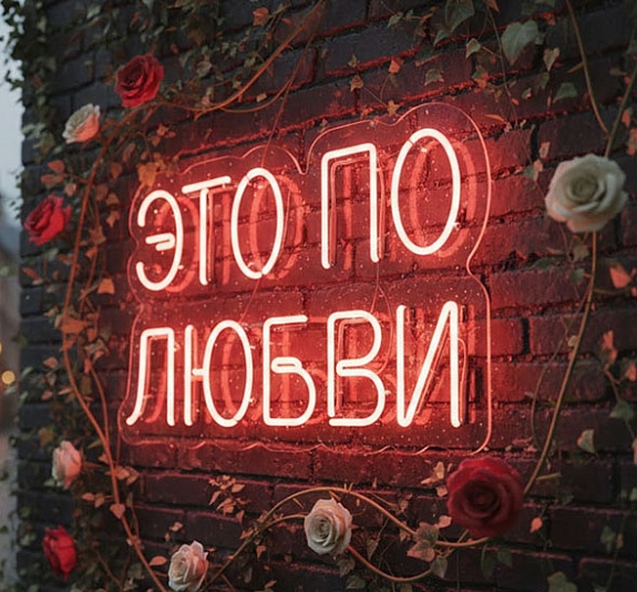 Аренда неоновой вывески «Это по любви» рис 1