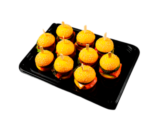 Мини бургер с печеными овощами