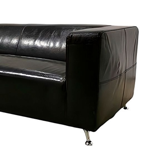 Диван Клиппан кожаный черный рис 1