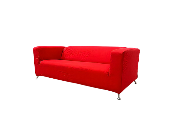 Диван Клиппан тканевый красный