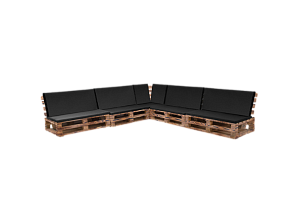 Диван модульный из паллет Обожженный