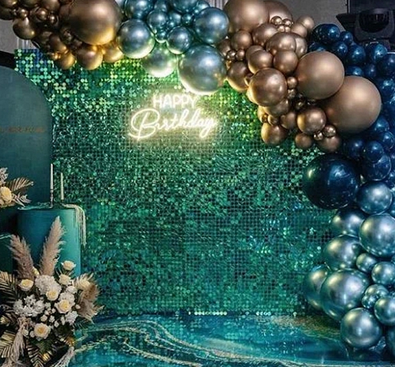 Фотозона Пайетки бирюза рис 1