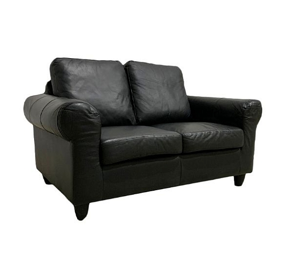 Диван черный из экокожи 150 см рис 2