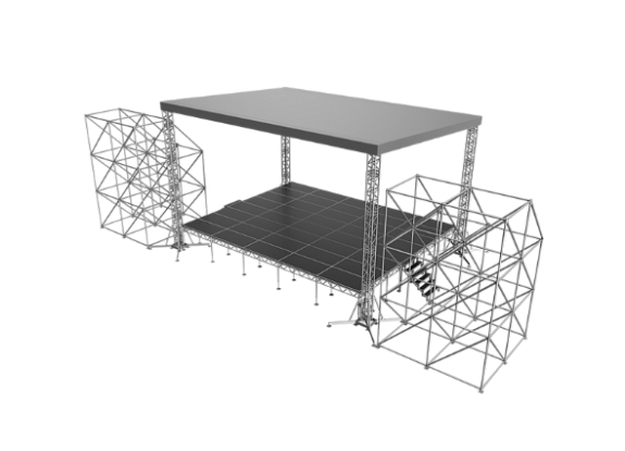 картинка Сцена односкатная 8x10 Металлик от компании Рент-Бери