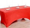 Стрейч скатерть для прямоугольного стола красная рис 1