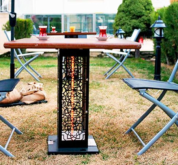 Уличный электрический обогреватель стол Bogazici квадрат рис 1