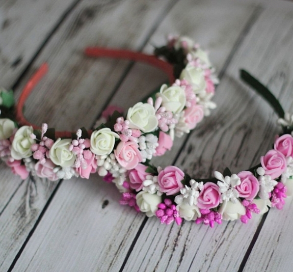 Мастер-класс «Ободки с цветами» рис 2