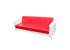 Диван Cube из экокожи трехместный красно-белый