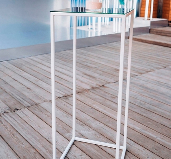 Коктейльный Стол High Cube Glass белый рис 1